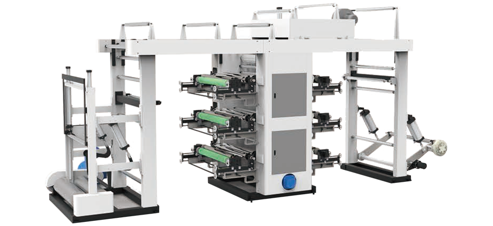 6 Colours Medlum Speed Stack Type Flexo Printing Machine