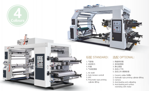 四色中速层叠式柔版印刷机